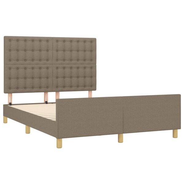vidaXL Cama sin colch&oacute;n tela gris taupe 140x190 cm