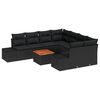 vidaXL Conjunto de sof&aacute;s de jard&iacute;n 9 pcs Negro rat&aacute;n sint&eacute;tico