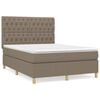 vidaXL Cama box spring con colch&oacute;n tela gris taupe 140x200 cm