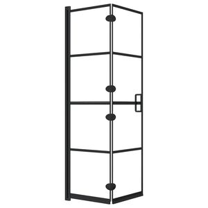 vidaXL Mampara de ducha plegable ESG negro 80x140 cm
