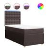 vidaXL Cama box spring con colch&oacute;n tela marr&oacute;n oscuro 100x200 cm