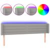 vidaXL Cabecero con LED de tela gris claro 183x16x78/88 cm