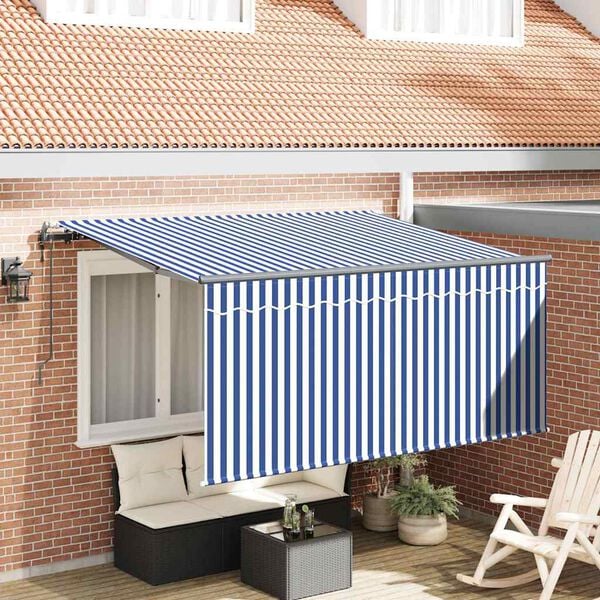 vidaXL Toldo Retr&aacute;ctil Azul y 300 x 200 cm Poli&eacute;ster y Aluminio