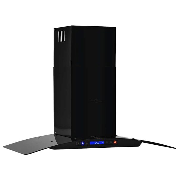 vidaXL Campana extractora pared 90 cm acero inoxidable 756 m³/h negro