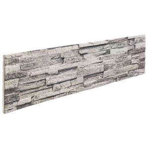 vidaXL Paneles de pared 10 uds. 100 x 25 cm Gris Claro Espuma EPS
