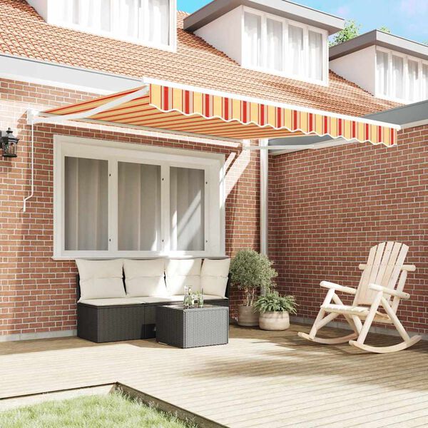 vidaXL Toldo Retr&aacute;ctil Manual Amarillo y Naranja 300 x 250 cm