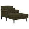 vidaXL Chaise longue Verde Tela de pana