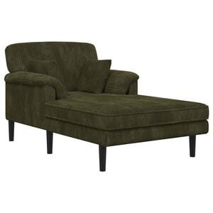 vidaXL Chaise longue Verde Tela de pana