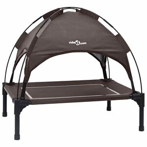 vidaXL Cama para perro 71 x 64 x 71 cm Acero Marr&oacute;n