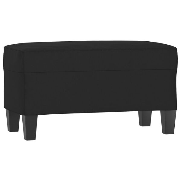 vidaXL Banco de tela de microfibra negro 70x35x41 cm