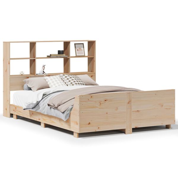 vidaXL Estructura de cama sin colch&oacute;n madera de pino blanca 140x200 cm