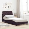 vidaXL Estructura de cama sin colch&oacute;n tela marr&oacute;n oscuro 90x190 cm