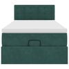 vidaXL Cama otomana con colch&oacute;n y LED terciopelo verde oscuro 90x200cm
