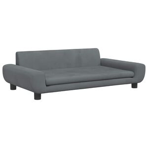 vidaXL Sof&aacute; para ni&ntilde;os de terciopelo gris oscuro 100x54x33 cm