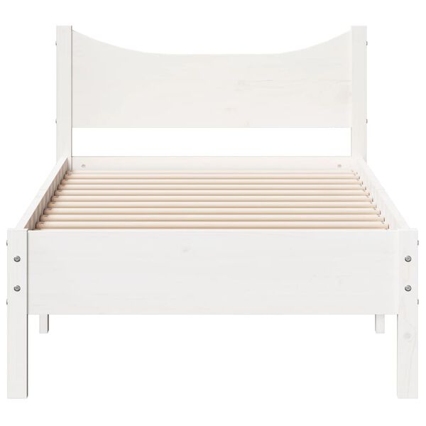 vidaXL Estructura de cama sin colch&oacute;n madera maciza blanca 90x190 cm