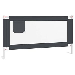 vidaXL Barandilla de seguridad cama de ni&ntilde;o gris oscuro tela 160x25 cm