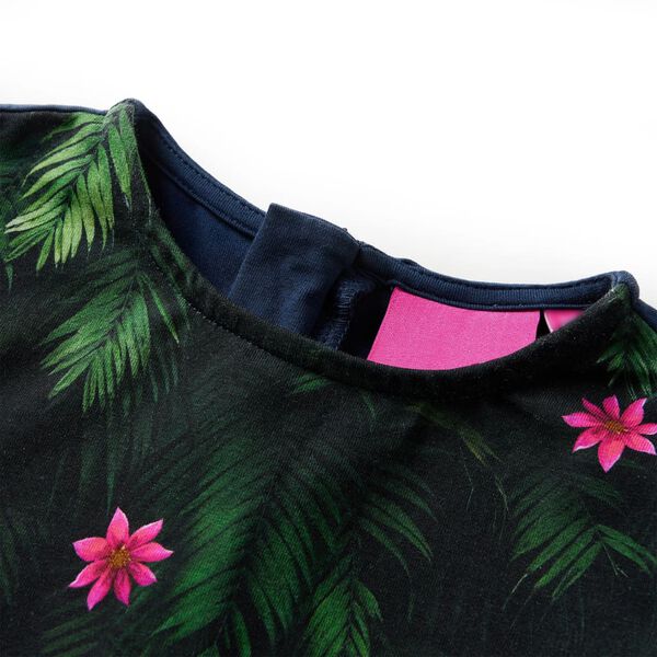 Vestido infantil de manga larga azul marino 116