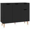 vidaXL Aparador de madera de ingenier&iacute;a negro 90x30x72 cm