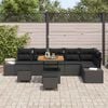 vidaXL Conjunto de sofás de jardín 9 pcs Negro ratán sintético