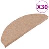 vidaXL Alfombrilla autoadhesiva escalera 30 uds beige 65x22,5x3,5 cm