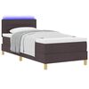 vidaXL Cama Box Spring LED con colch&oacute;n Marr&oacute;n Oscuro 80 x 200 cm tela