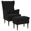 vidaXL Sill&oacute;n con Pouf 2 uds. Negro Terciopelo