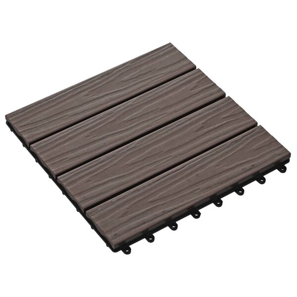 vidaXL Baldosas porche relieve profundo WPC 1 m² marrón oscuro 11 uds