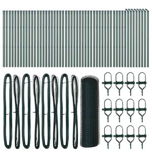 vidaXL Poste de Valla Verde 100 x 0,5 m (malla de 13 mm) Acero y PVC