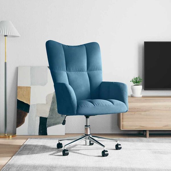 vidaXL Sill&oacute;n de relax de terciopelo azul