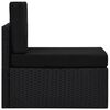 vidaXL Sofá seccional central de ratán sintético negro