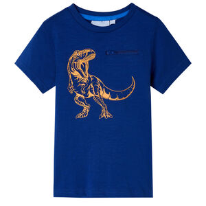 vidaXL Camiseta infantil de manga corta azul oscuro 104