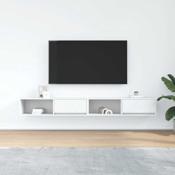 vidaXL Muebles de TV 2 uds Blanco 100x31x25,5 cm Madera de ingenier&iacute;a