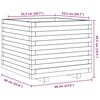 vidaXL Jardinera madera maciza de pino blanco 60x60x49,5 cm