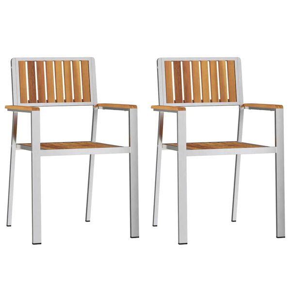 vidaXL Silla de Jard&iacute;n 2 pcs Marr&oacute;n Madera de Acacia S&oacute;lida
