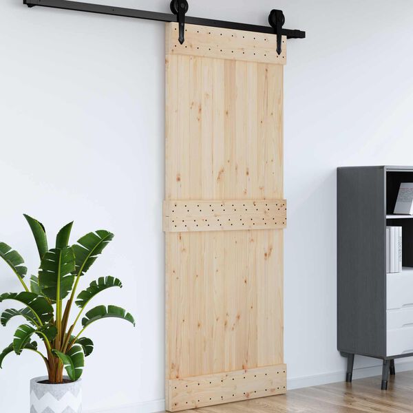 vidaXL Puerta NARVIK Natural 90 x 210 cm Madera de Pino S&oacute;lido