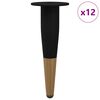 vidaXL Patas de Muebles 12 uds. Negro y dorado &Oslash; 40 x 98 mm Hierro