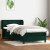 vidaXL Cama box spring con colch&oacute;n terciopelo verde oscuro 80x220 cm