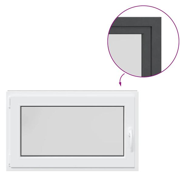 vidaXL Ventana de s&oacute;tano "RISOR" 100x70 cm oscilobatiente DIN izquierda antracita