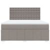 vidaXL Cama box spring con colch&oacute;n tela gris taupe 180x200 cm