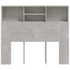 vidaXL Mueble cabecero gris hormig&oacute;n 120x19x103,5 cm