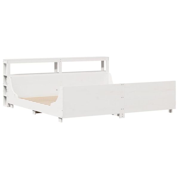 vidaXL Estructura de cama sin colch&oacute;n madera maciza blanca 200x200 cm