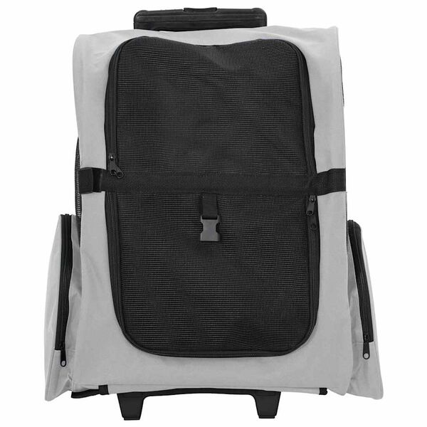 vidaXL Carrito para mascotas 3 en 1, dise&ntilde;o gris, 48 x 32 x (57-106) cm, tela Oxford