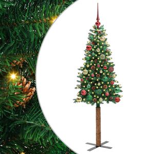 vidaXL &Aacute;rbol de Navidad Delgado con 150 LED con soporte Verde 150 cm