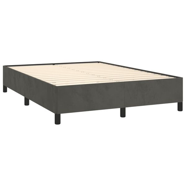 vidaXL Estructura de cama sin colch&oacute;n terciopelo gris oscuro 140x190cm