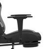 vidaXL Silla gaming de masaje con reposapiés tela negro y gris claro