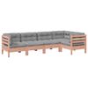 vidaXL Set de sof&aacute;s jard&iacute;n 5 pzas con cojines madera abeto Douglas