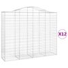vidaXL Cestas gaviones 12 uds forma de arco hierro 200x50x160/180 cm