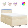 vidaXL Cama box spring con colch&oacute;n tela color crema 120x190 cm