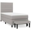 vidaXL Cama box spring con colch&oacute;n tela gris claro 100x200 cm