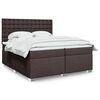 vidaXL Cama box spring con colch&oacute;n tela marr&oacute;n oscuro 200x200 cm